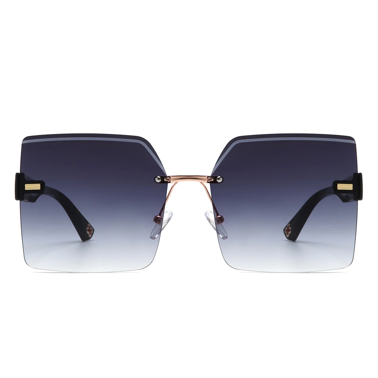 VR2135 - OVERSIZE RIMLESS CHIC FASHION SQUARE TINTED SUNGLASSES