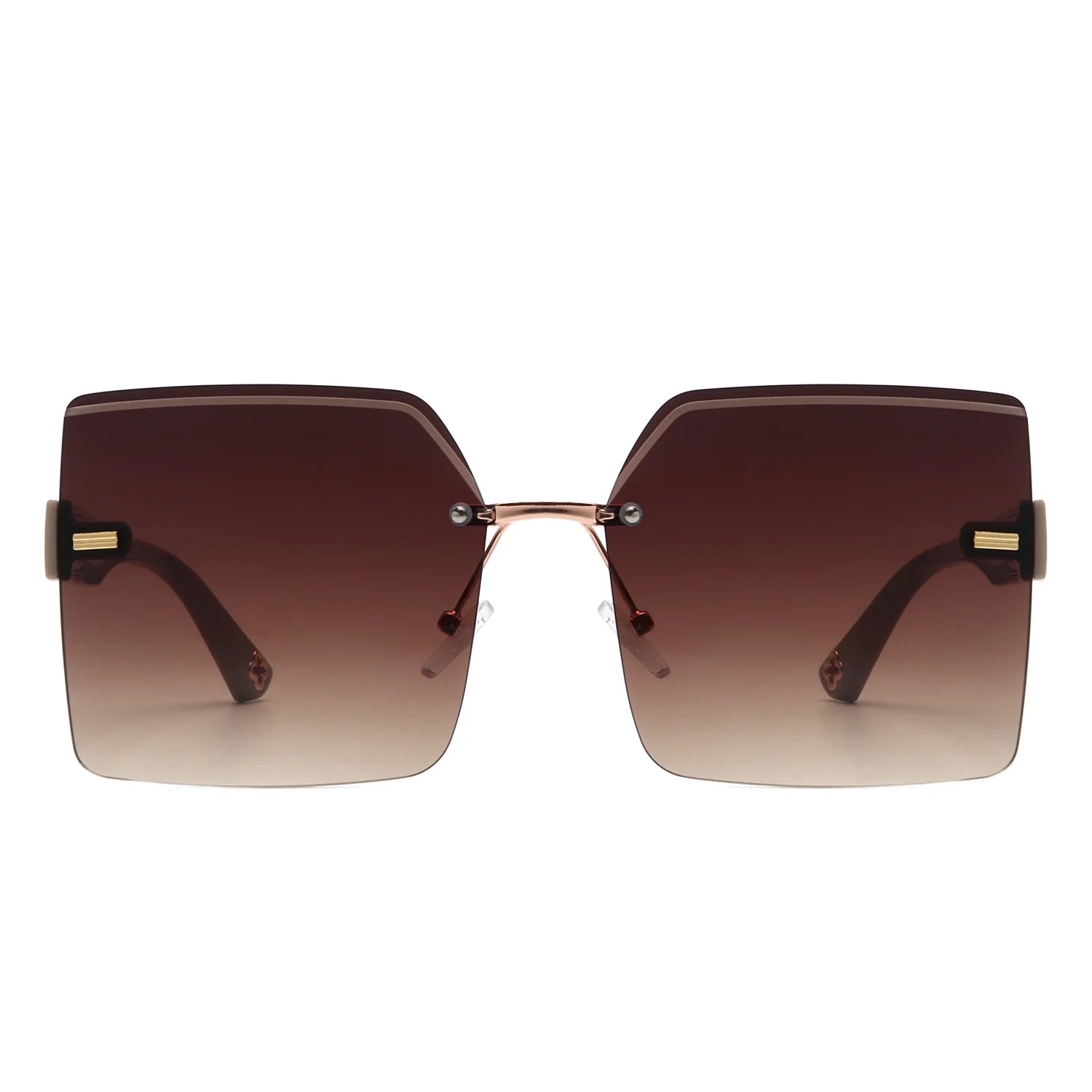 VR2135 - OVERSIZE RIMLESS CHIC FASHION SQUARE TINTED SUNGLASSES