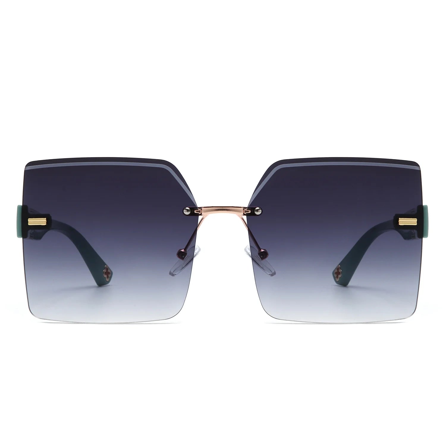VR2135 - OVERSIZE RIMLESS CHIC FASHION SQUARE TINTED SUNGLASSES