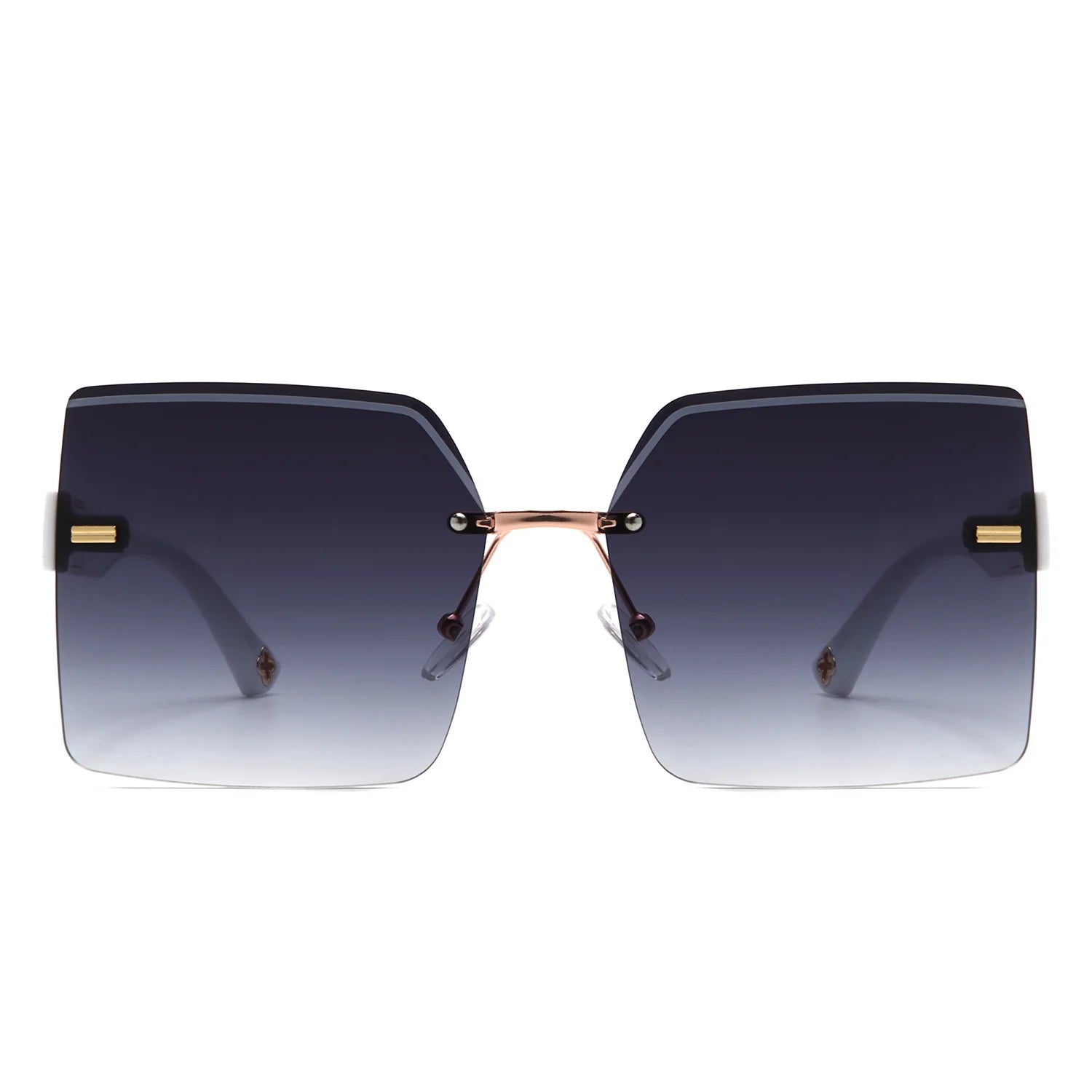 VR2135 - OVERSIZE RIMLESS CHIC FASHION SQUARE TINTED SUNGLASSES