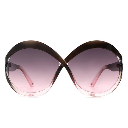 VR2145 - OVERSIZE CHIC OVAL FASHION ROUND SUNGLASSES