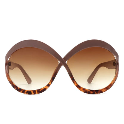 VR2145 - OVERSIZE CHIC OVAL FASHION ROUND SUNGLASSES