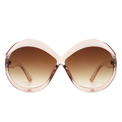 VR2145 - OVERSIZE CHIC OVAL FASHION ROUND SUNGLASSES