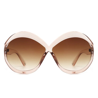 VR2145 - OVERSIZE CHIC OVAL FASHION ROUND SUNGLASSES