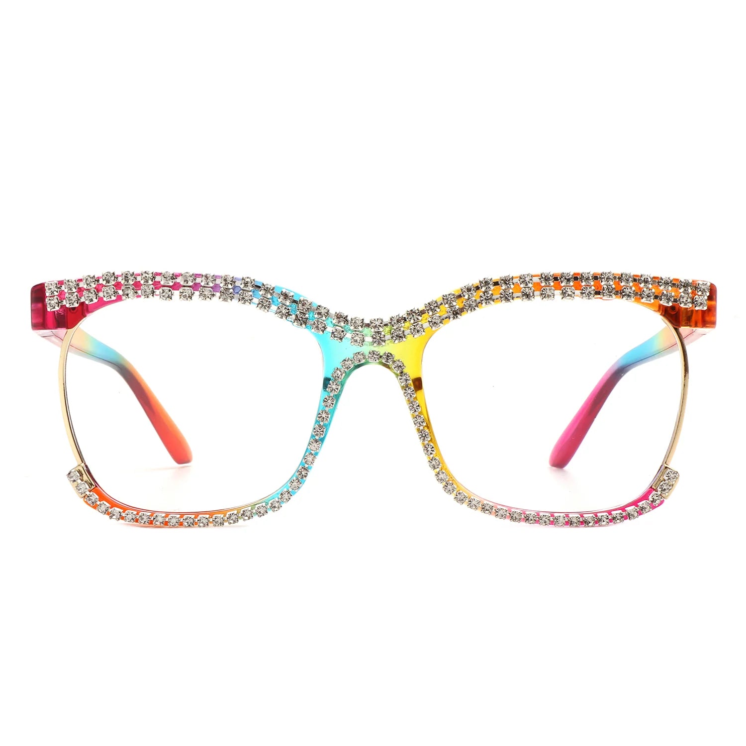 VR2150 - SQUARE RHINESTONE ANTI-BLUE LIGHT BLOCKING GLASSES