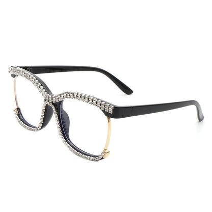 VR2150 - SQUARE RHINESTONE ANTI-BLUE LIGHT BLOCKING GLASSES