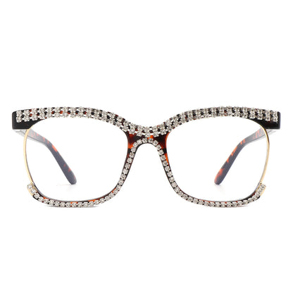 VR2150 - SQUARE RHINESTONE ANTI-BLUE LIGHT BLOCKING GLASSES