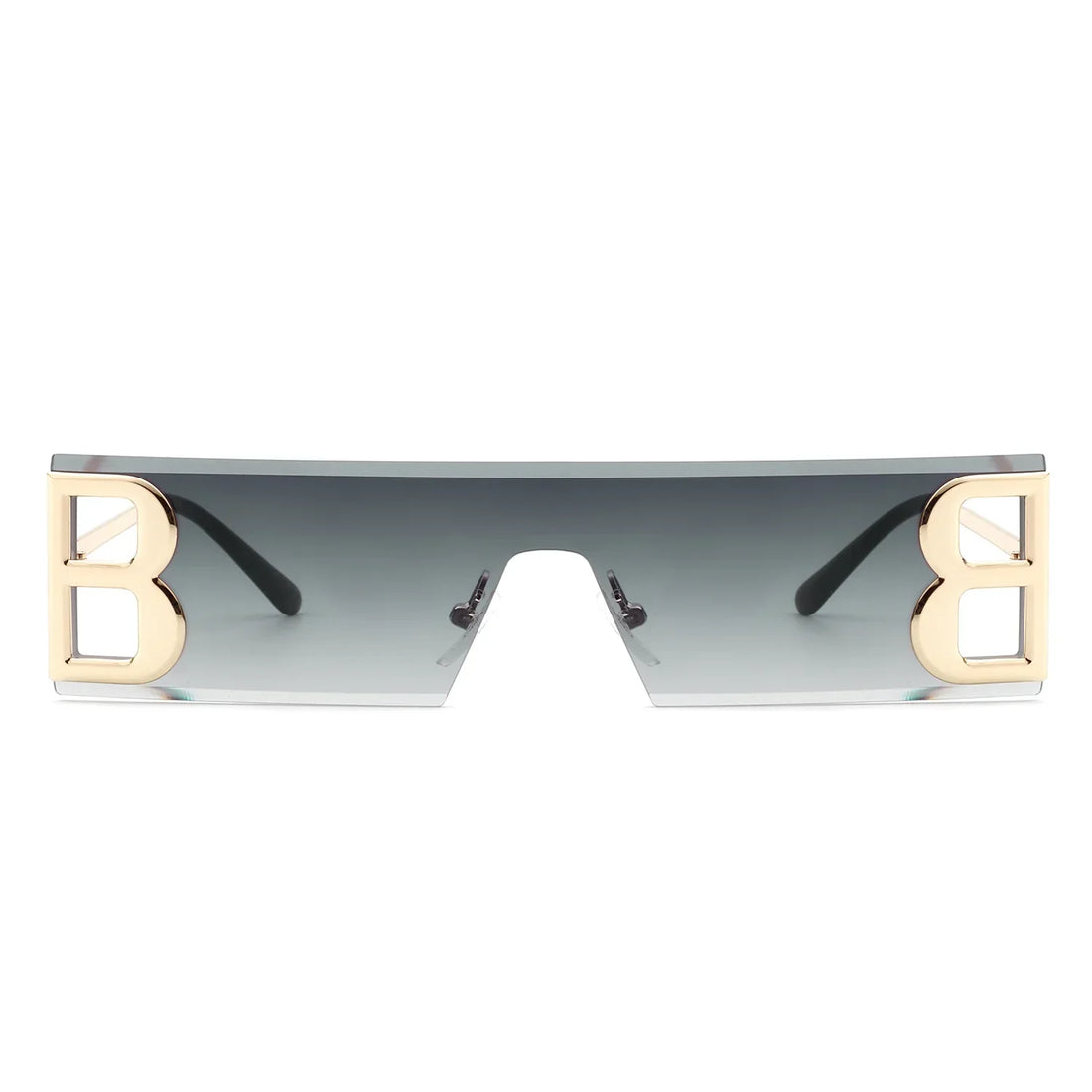 VR3014- RIMLESS RECTANGLE FLAT TOP TINTED FASHION SUNGLASSES